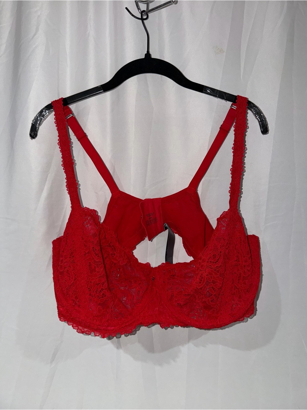 Savage X Fenty Bra Panty Set Red Lace Underwire Bra No Lining Cheeky Set